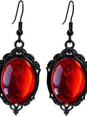 Goth Cameo Earrings Black Drop Dangle Earrings Black Earring Set Punk Gothic